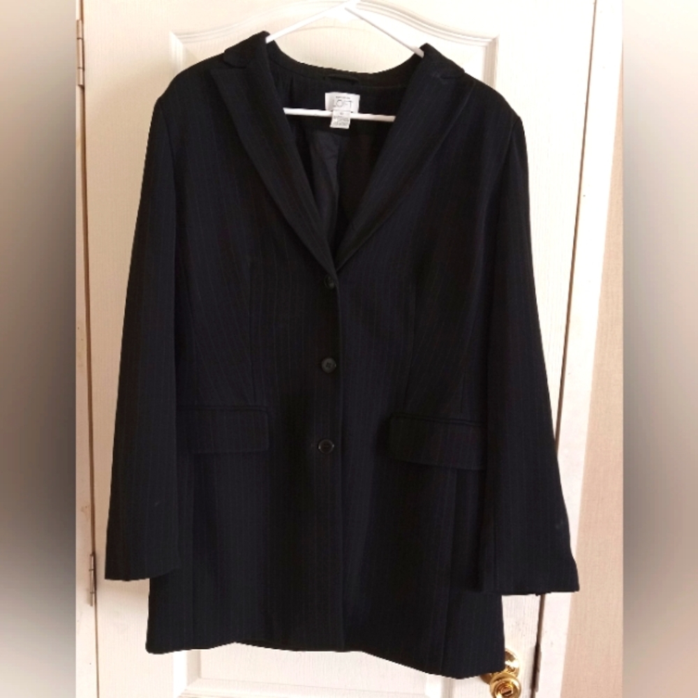 Black pinstripe size 12 Ann Taylor LOFT Peacoat